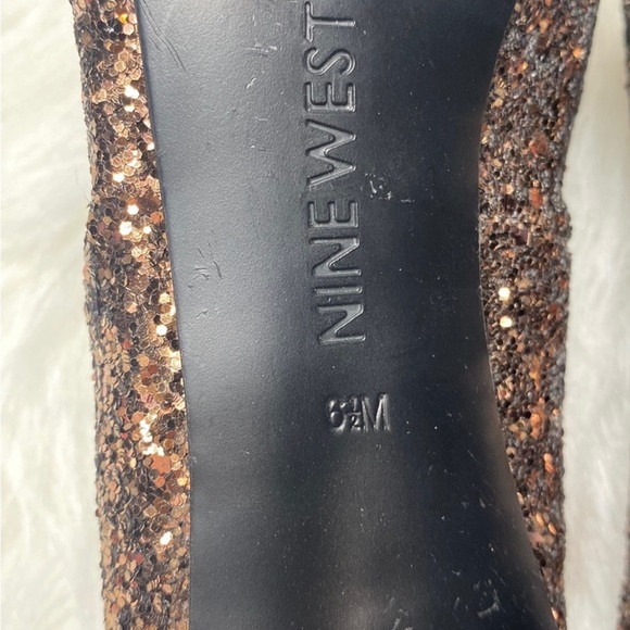 Nine West Rose Gold Glitter Pointed Toe Pumps Size 6.5 - Picture 5 of 7